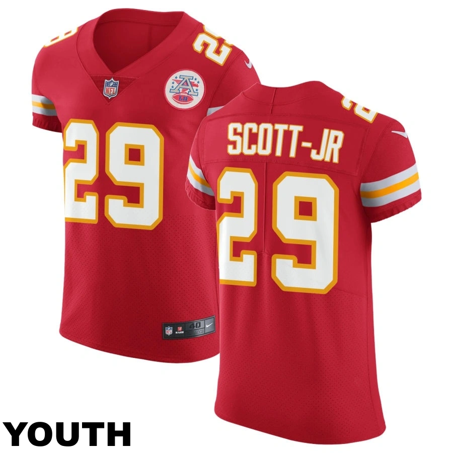 Youth Kansas City Chiefs #29 Eric Scott Jr Red Vapor Untouchable Elite Jersey